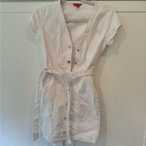 NWOT White Button-Down Dress with Belt